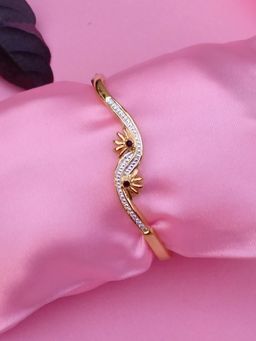 Estele - Gold and Rhodium Plated Sunrise and Sunset Cuff Bracelet with Crystals for Women